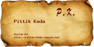 Pittik Kada névjegykártya